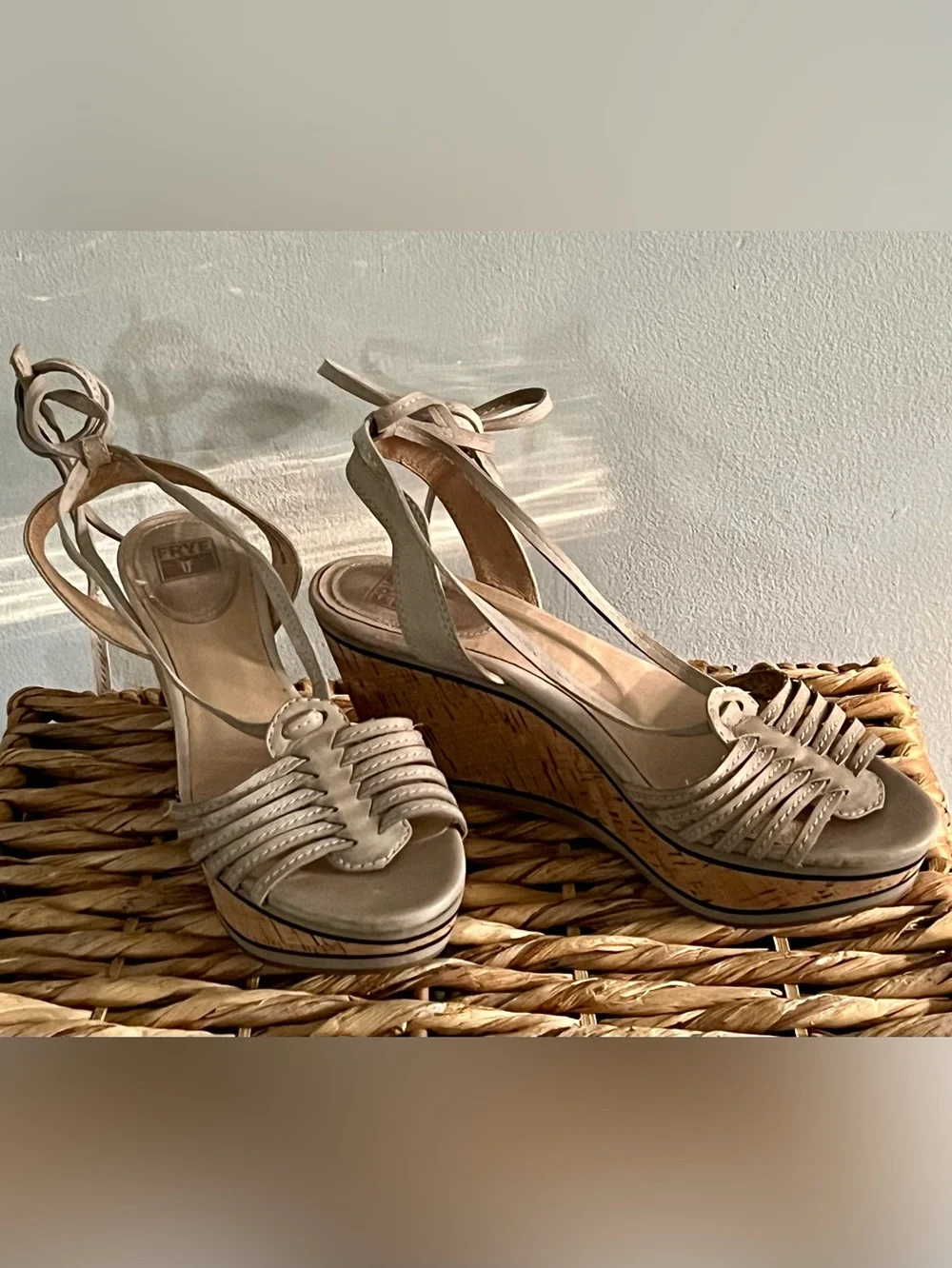 Frye ‘Carlie’ Cork Wedge Strappy Sandals, 9